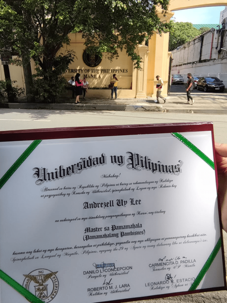 University of the Philippines (UP) Manila Master of Management in Business Management Diploma